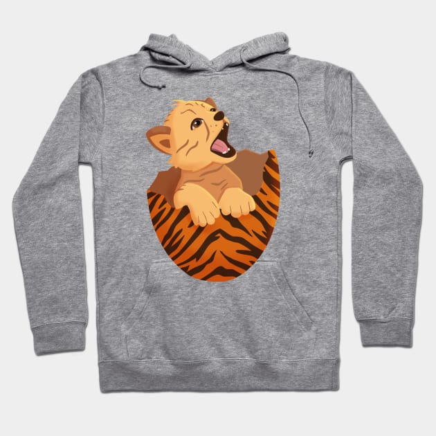 Baby tiger in the egg, I’m born, baby shower Hoodie by PrimeStore